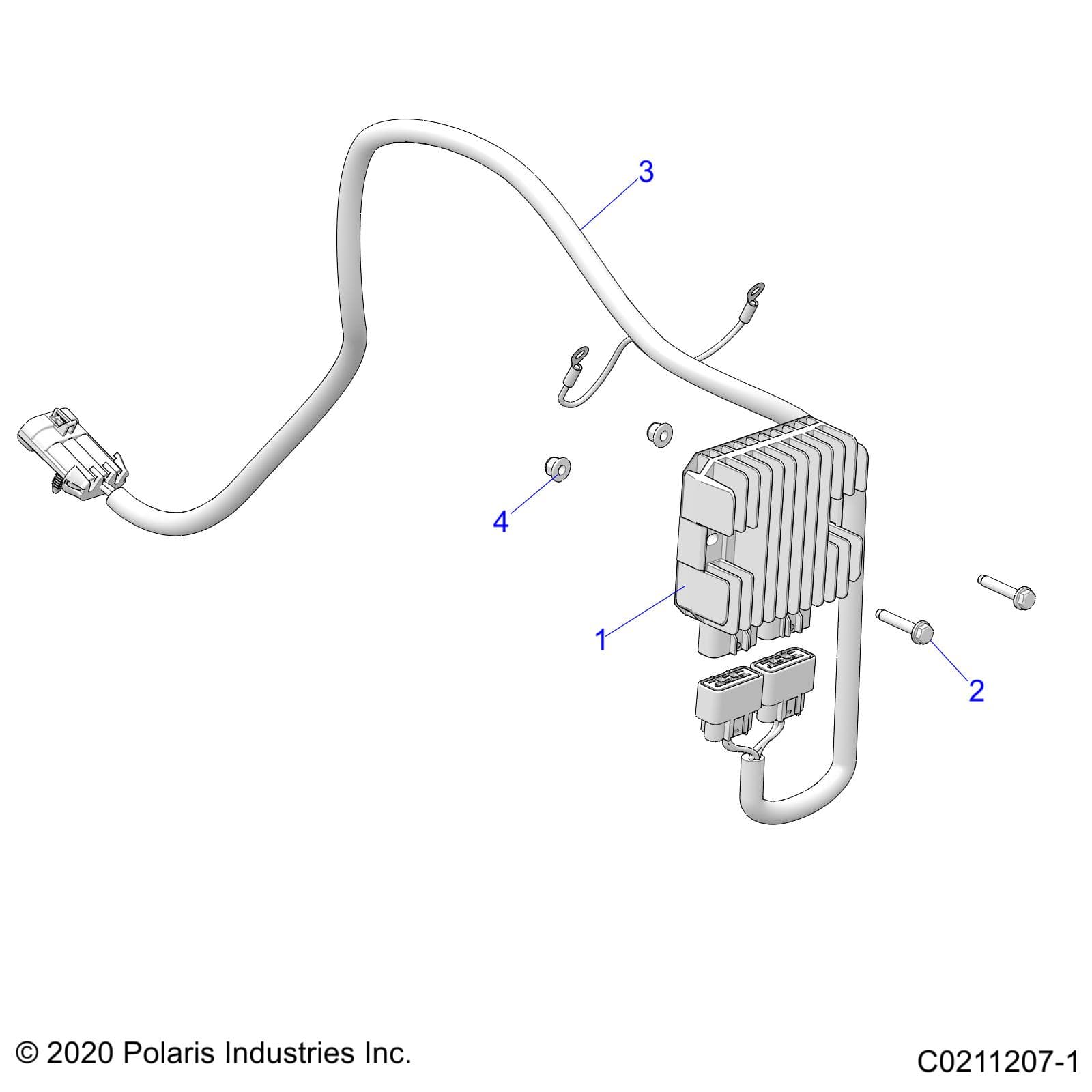 2026 SPORTSMAN TOURING XP 1000 R01 - A26SYY95AK β ELECTRICAL, VOLTAGE REGULATOR AND MOUNTING - A26SYY95AK (C0211207-1) diagram