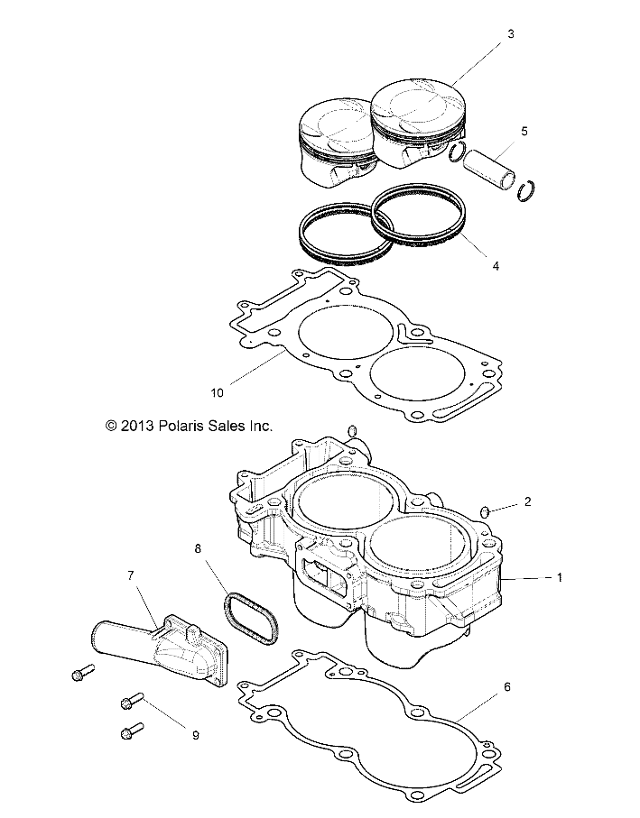 2026 RZR TRAIL S 1000 ULTIMATE β ENGINE, CYLINDER AND PISTON - Z26ASF99A6 (49RGRCYLINDER14RZR1000) diagram