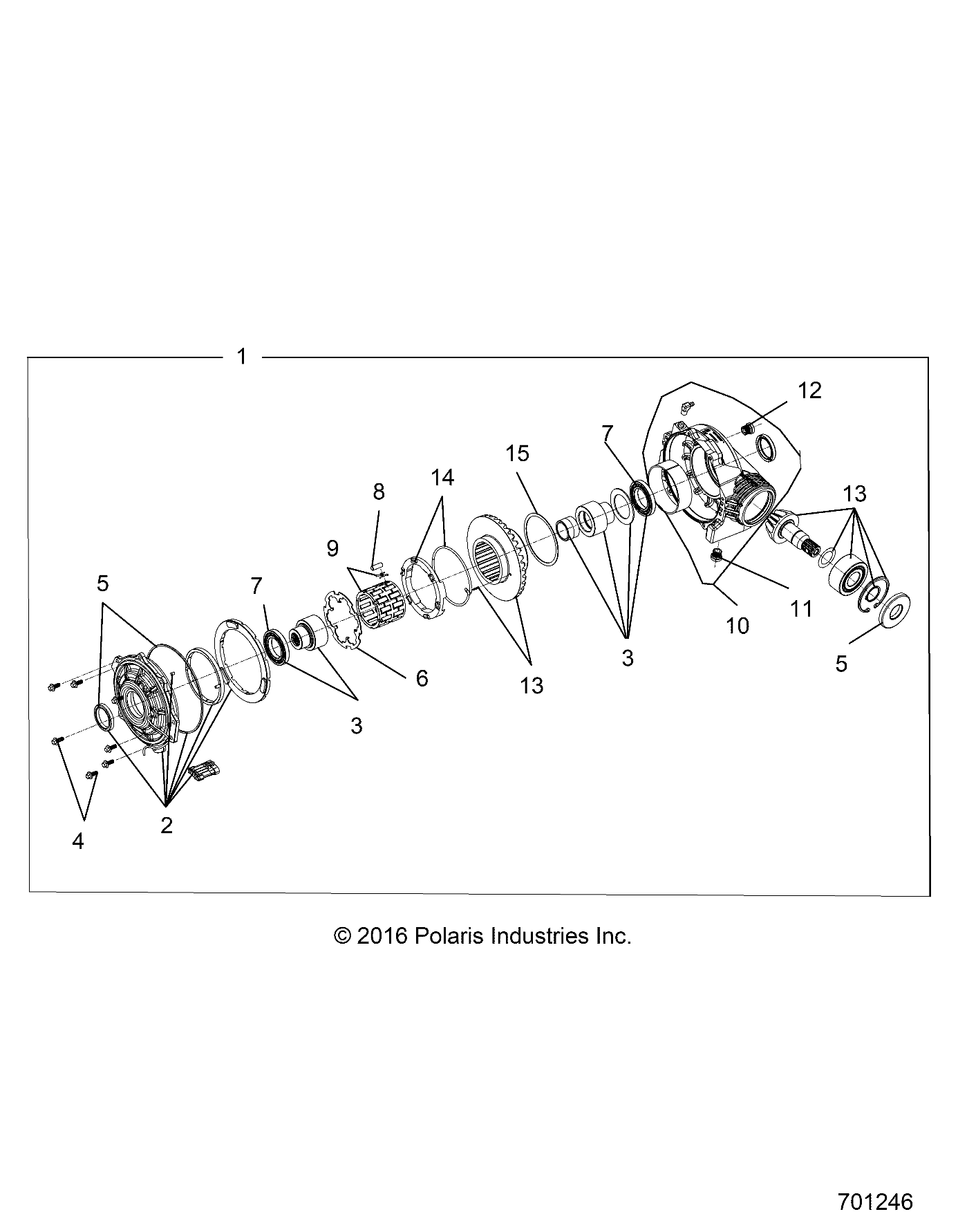 2026 RZR TRAIL S 1000 ULTIMATE β DRIVE TRAIN, FRONT GEARCASE - Z26ASF99A6 (701246) diagram