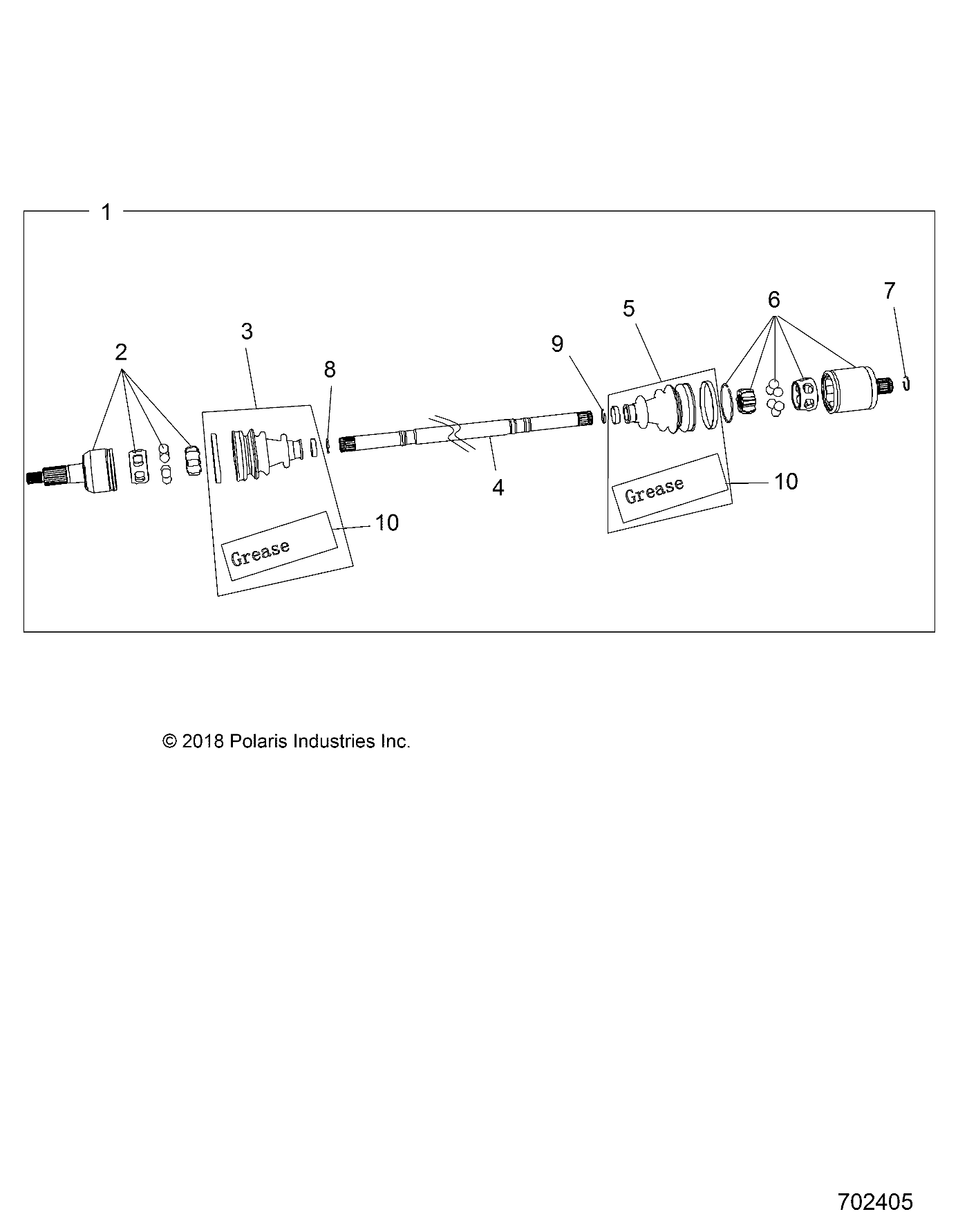 2026 RANGER 1000 XP CREW TEXAS EDITION β DRIVE TRAIN, REAR HALF SHAFT - R26RSF99AL (702405) diagram