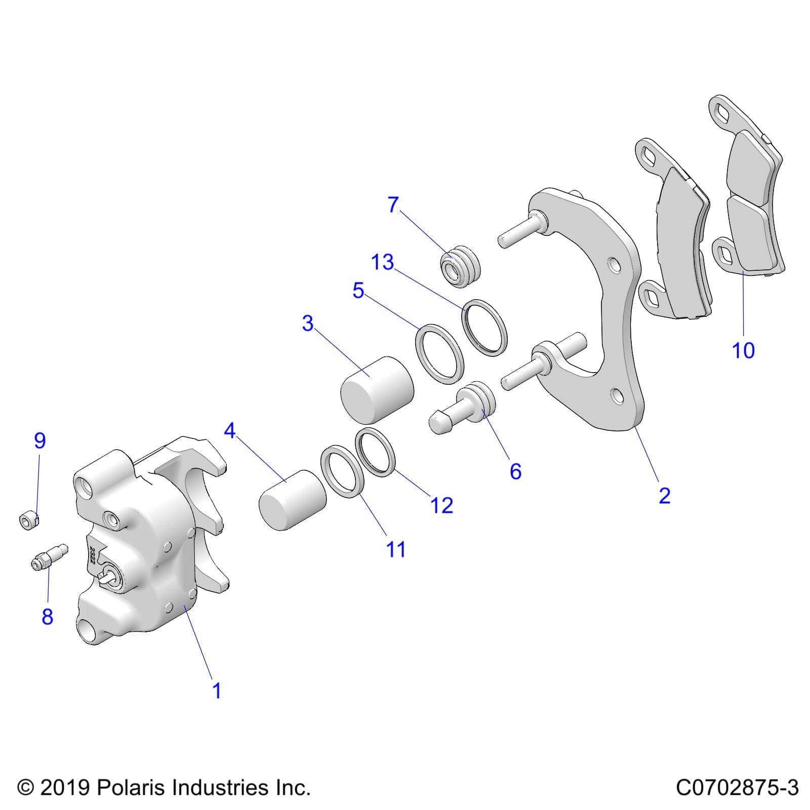 2026 RZR PRO XP SPORT β BRAKES, CALIPER, REAR - Z26XPE92A4/B4/A6/B6 (C0702875-3) diagram