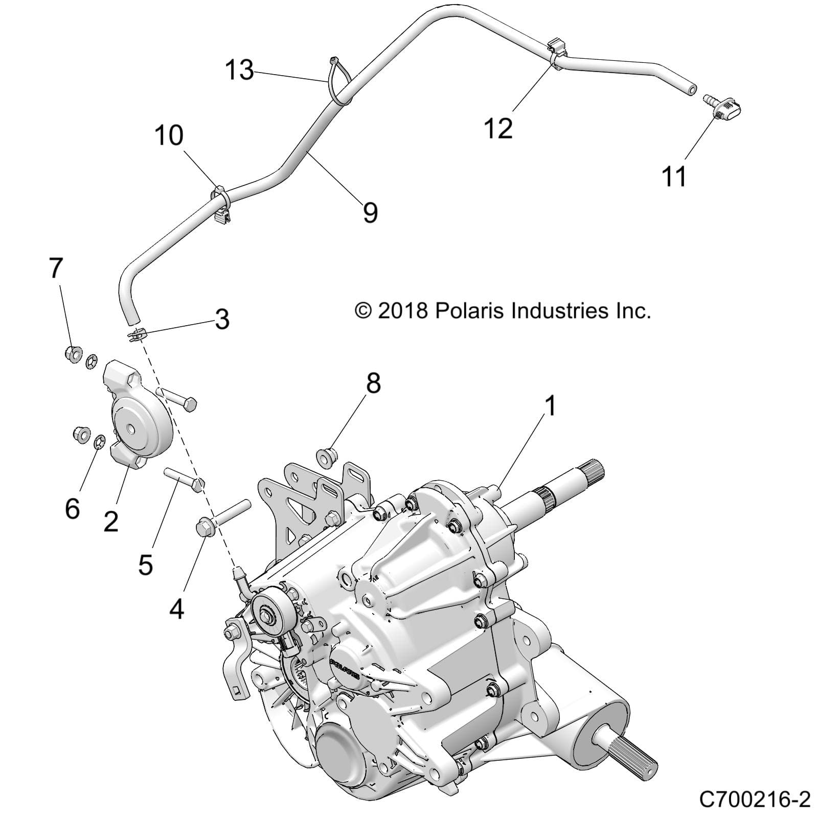 2026 RZR 900 TRAIL SPORT β DRIVE TRAIN, MAIN GEARCASE MOUNTING - Z26A5E87A5 (C700216-2) diagram