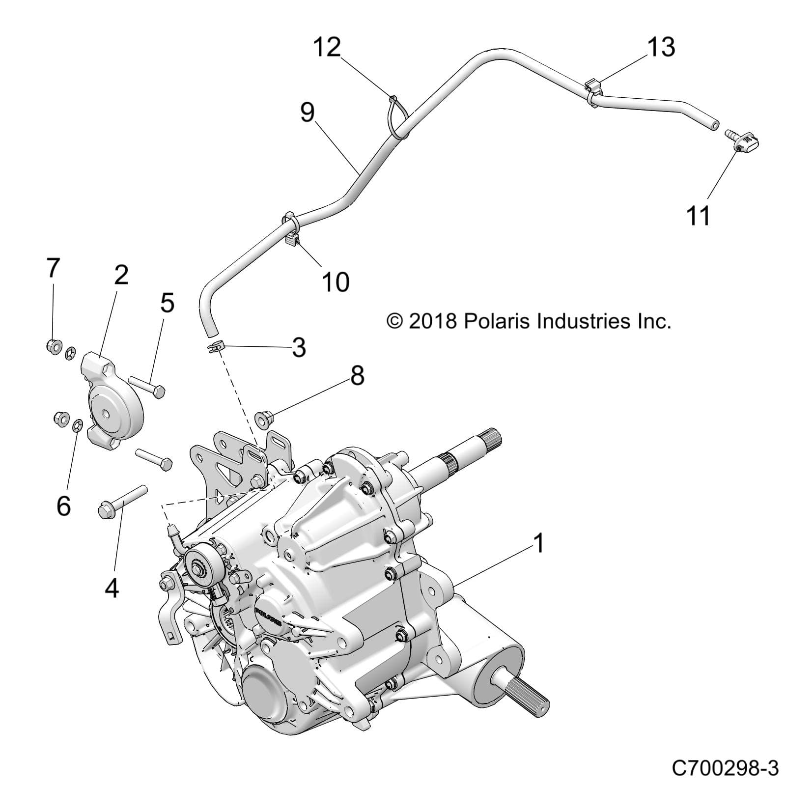 2026 RZR TRAIL S 1000 ULTIMATE β DRIVE TRAIN, MAIN GEARCASE MOUNTING - Z26ASF99A6 (C700298-3) diagram