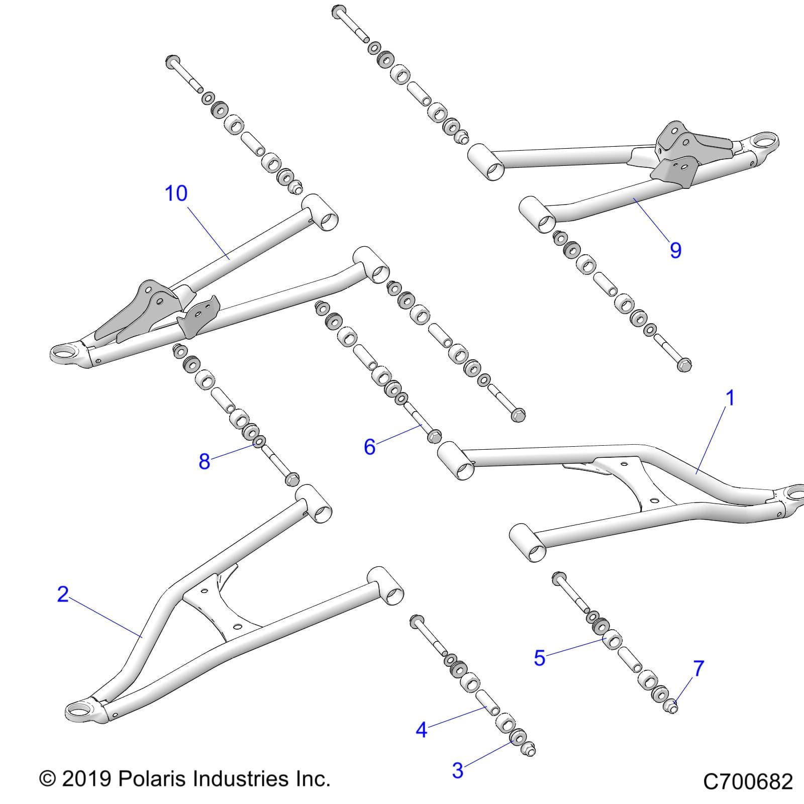 2026 RANGER 1000 XP NSTR ULTIMATE TRAIL BOSS β SUSPENSION, FRONT CONTROL ARMS - R26RRV99AK (C700682) diagram